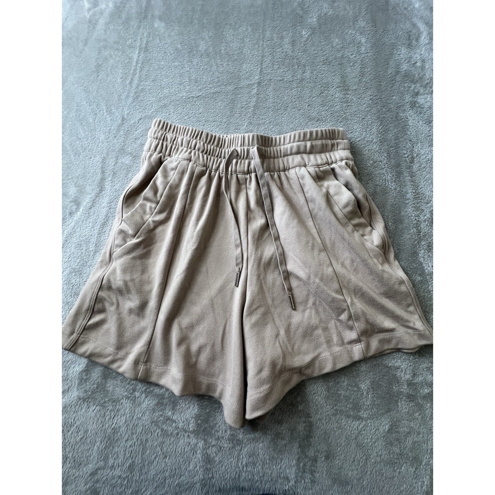 BCBG Womens Shorts S Beige Drawstring Soft Casual Pockets Lounge